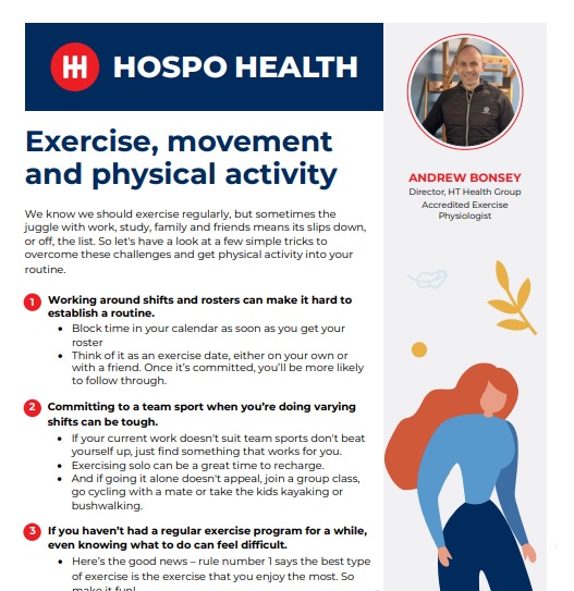 Exercise, movement and physical activity