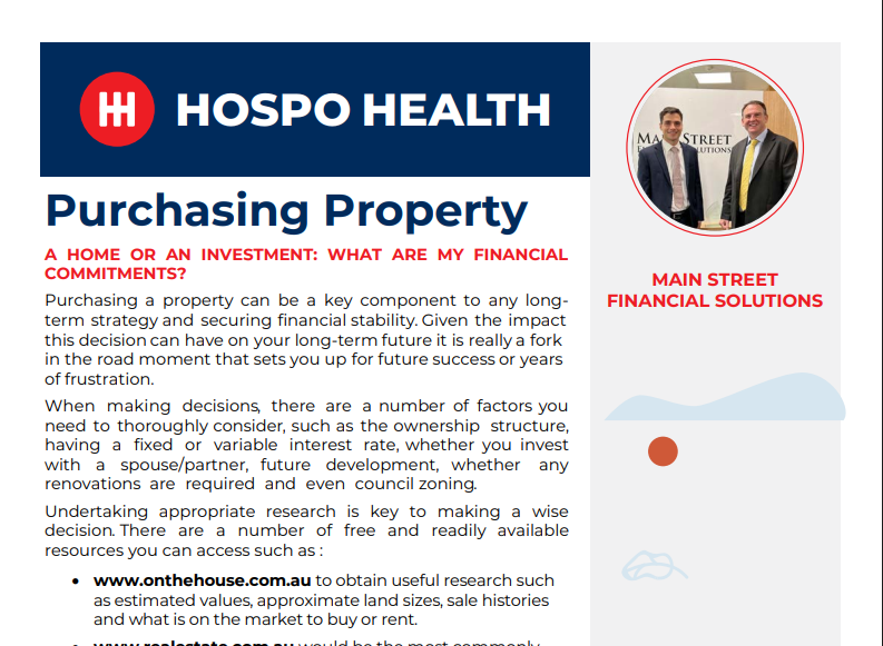 FINANCIAL HEALTH – PROPERTY