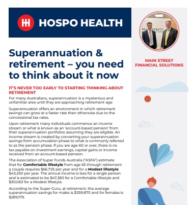 Financial health – superannuation